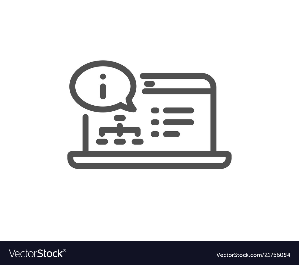 Online documentation line icon technical
