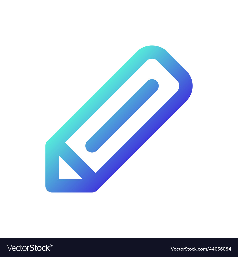 Pencil pixel perfect gradient linear ui icon Vector Image Pencil pixel perfect gradient linear ui icon