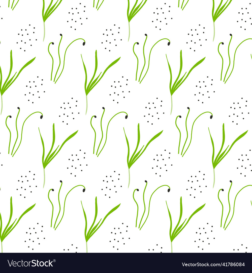 Seamless pattern with greenery vector image Seamless pattern with greenery