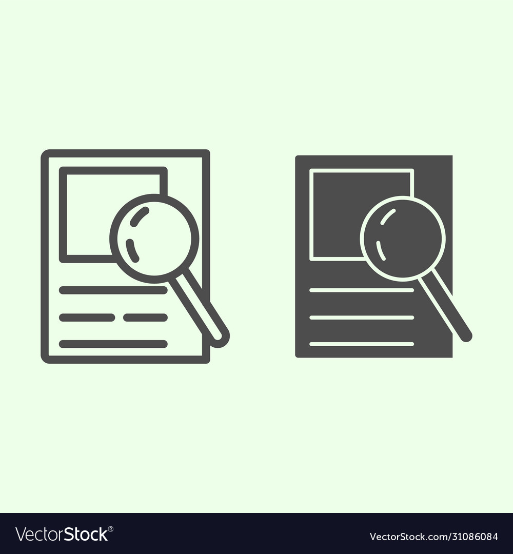 Search line and solid icon data searching