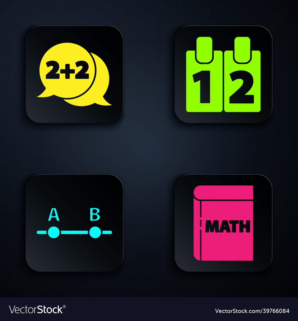 Set book with word mathematics equation solution vector image Set book with word mathematics equation solution