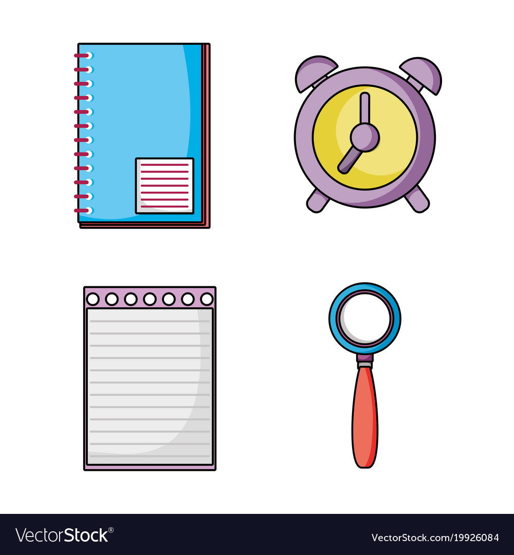 Set education school utensils icons Royalty Free Vector