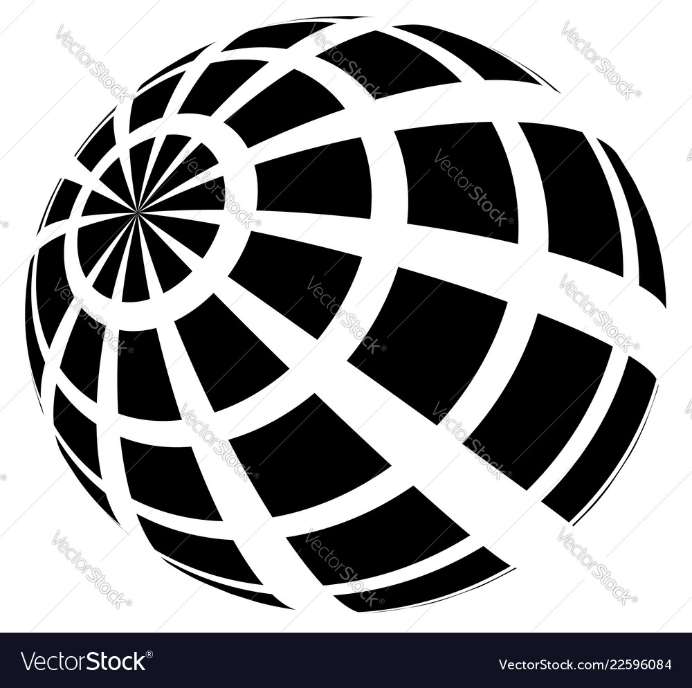 Sphere with grid of squares textured 3d vector image Sphere with grid of squares textured 3d
