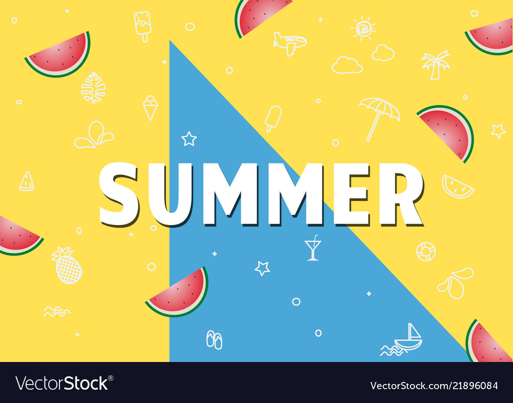 Spring summer poster banner watermelon lettering Vector Image