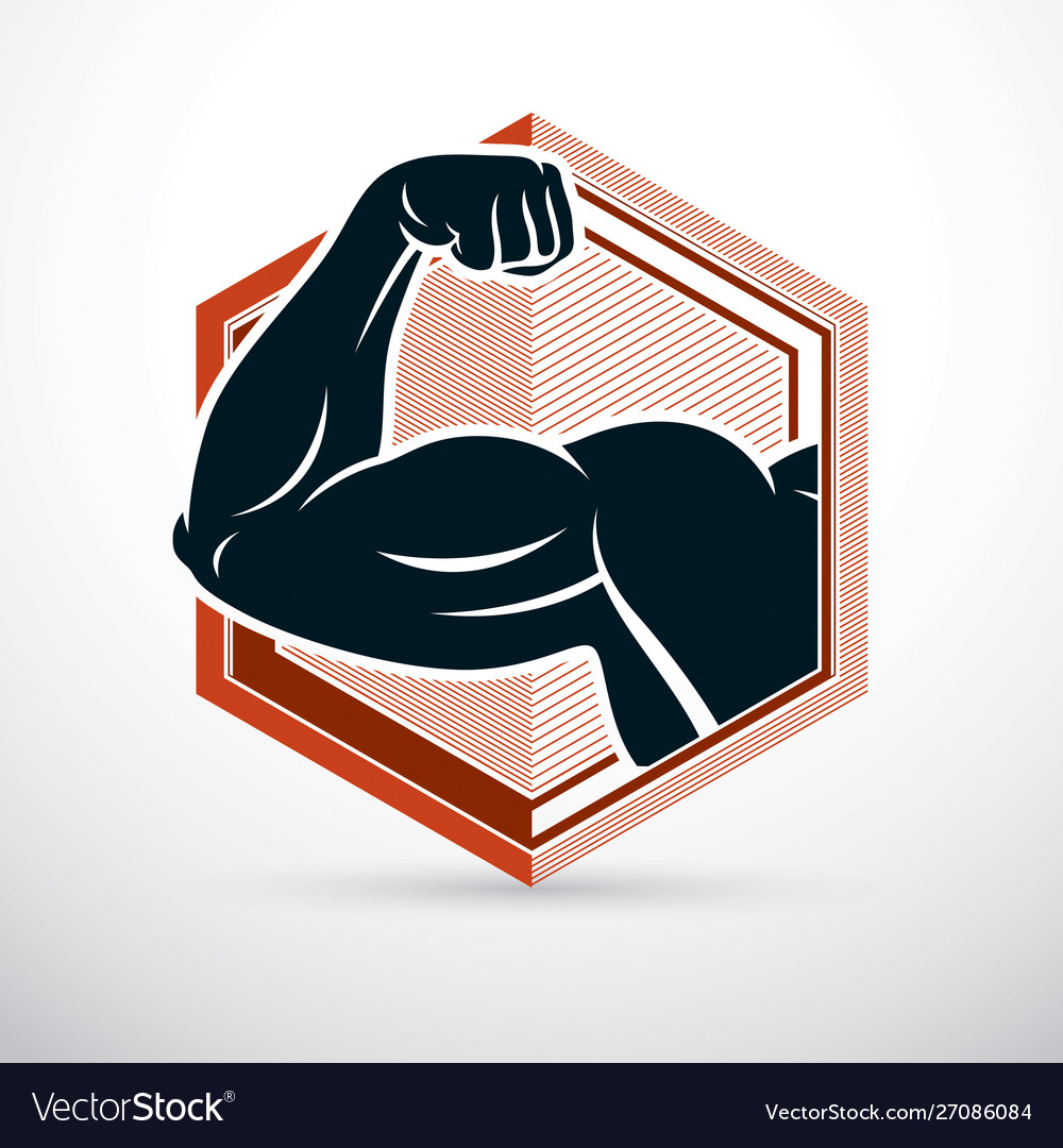 Strong muscular arm athlete graphic power lifting