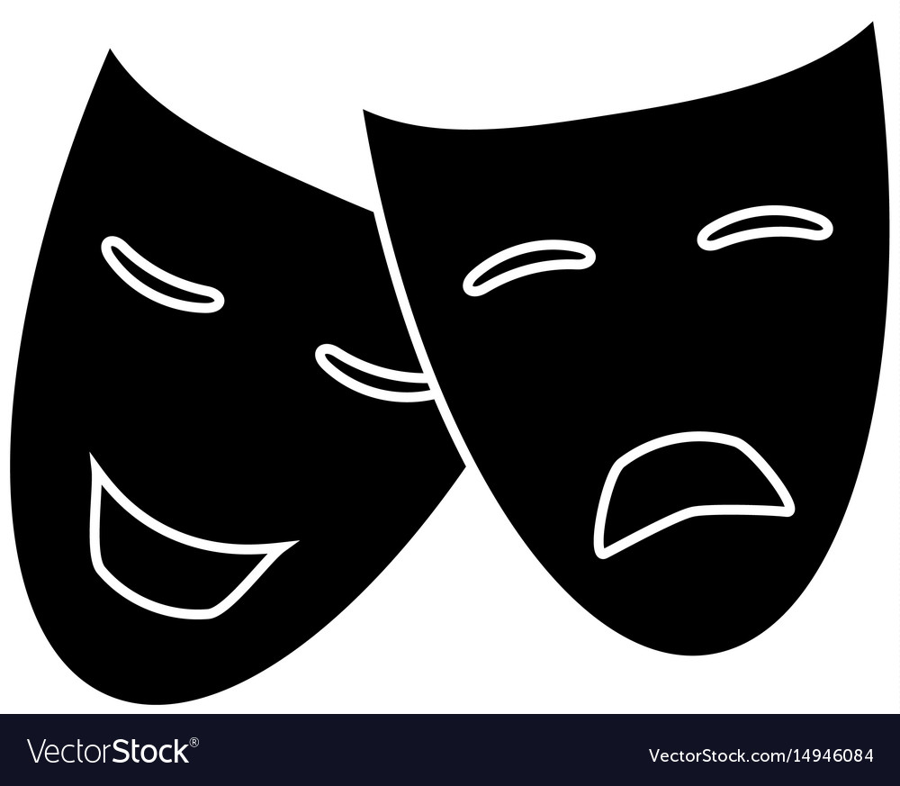 Theater masks icon Royalty Free Vector Image - VectorStock