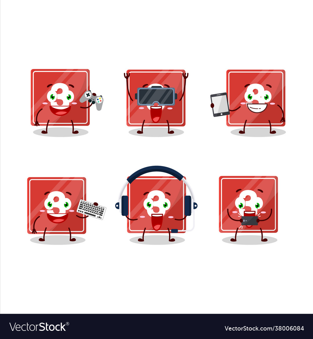 Toys block three character are playing games