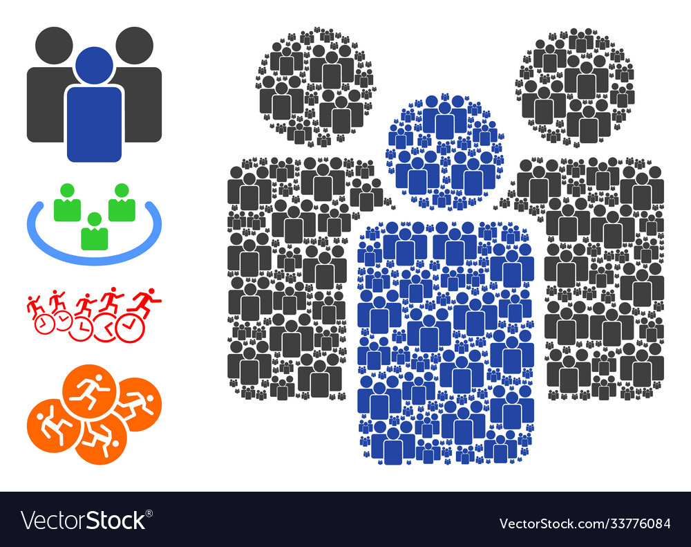 Users recursion collage self icons vector image Users recursion collage self icons