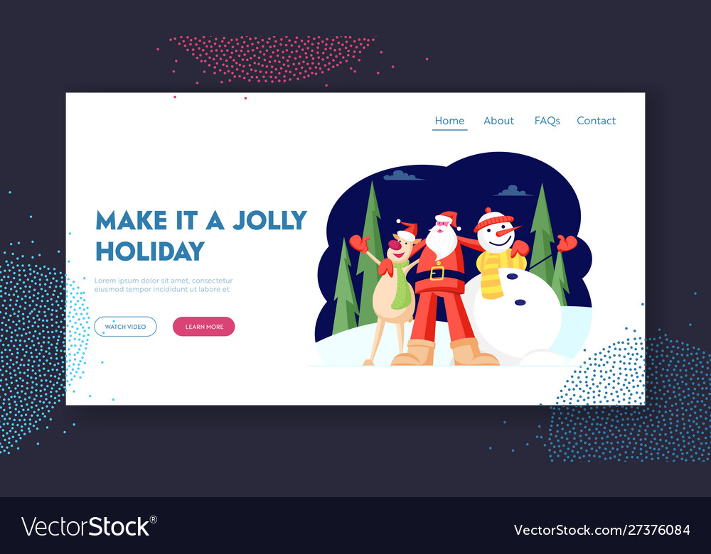 Winter season holidays website landing page