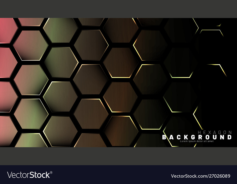 Abstract hexagon gradient colorful light pattern vector image Abstract hexagon gradient colorful light pattern