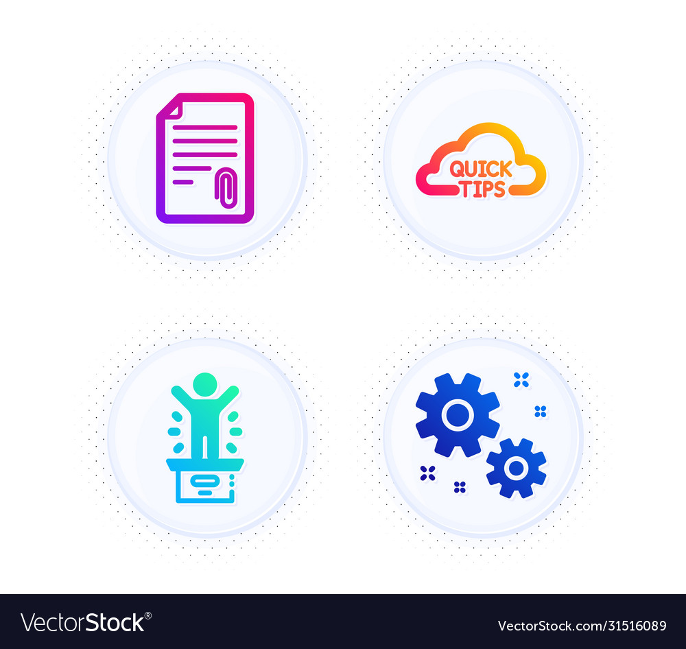 Attachment quick tips and winner podium icons set