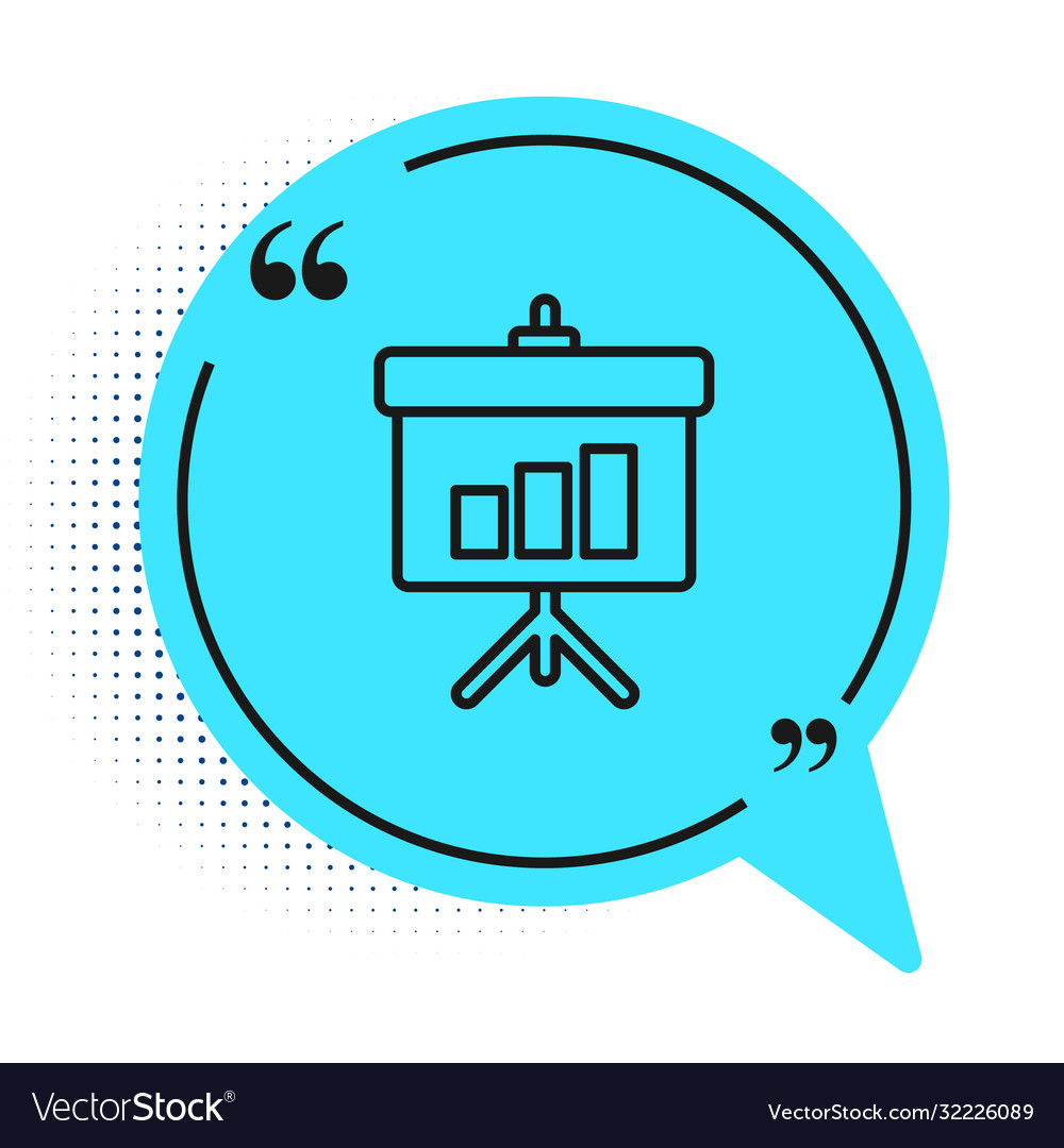 Black line presentation board with graph schedule vector image Black line presentation board with graph schedule