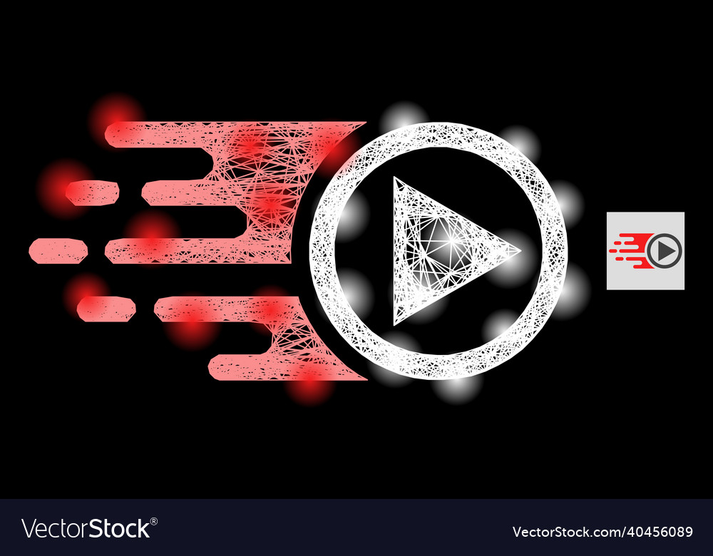 Bright intersected mesh move right with lightspots vector image Bright intersected mesh move right with lightspots