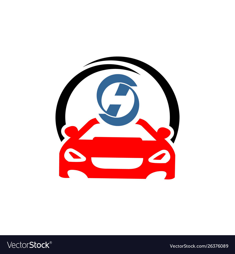 Car and a circle logo template Royalty Free Vector Image