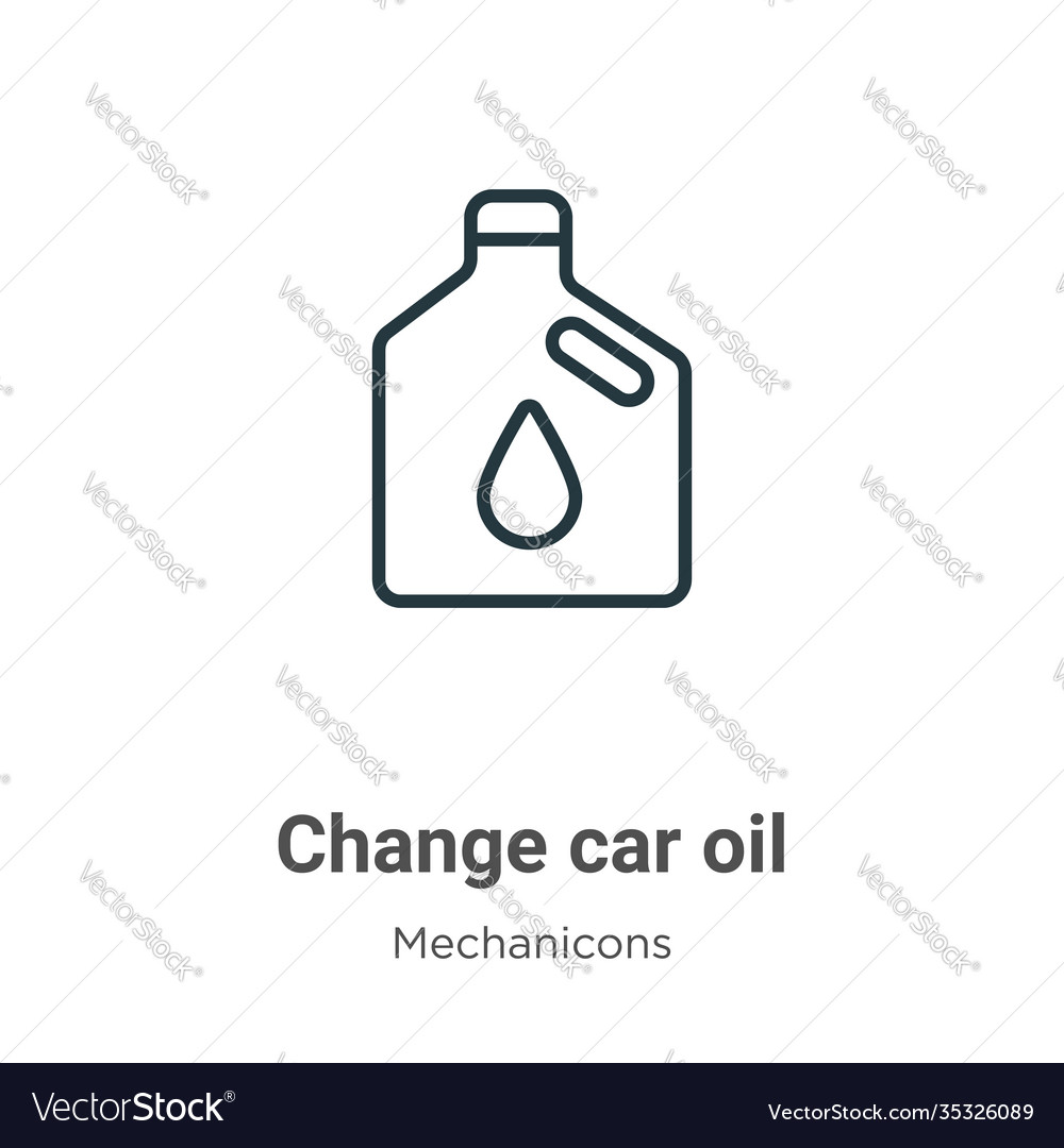 Change car oil outline icon thin line black