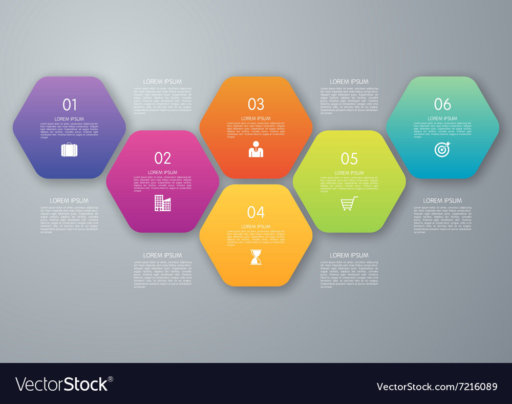 Circle hexagon infographic Royalty Free Vector Image