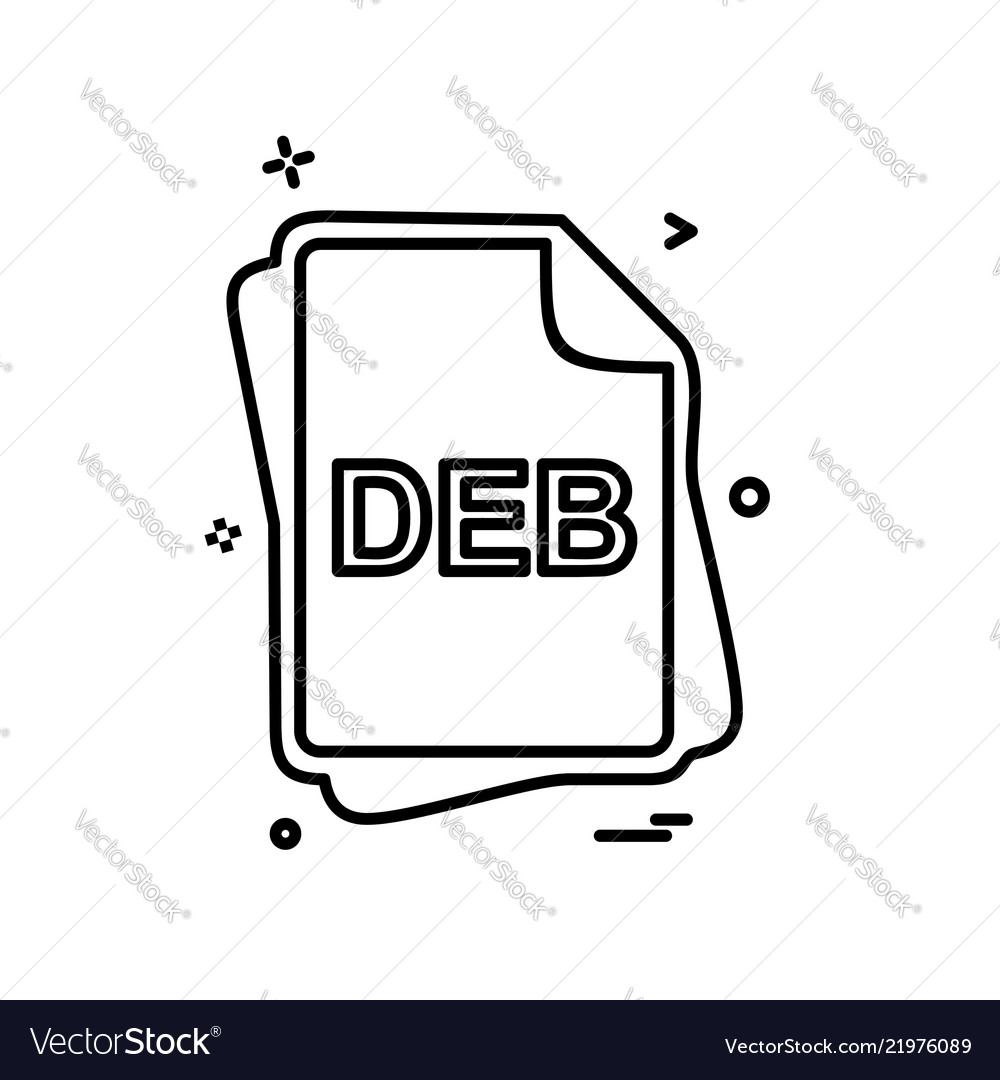 Deb file type icon design vector image Deb file type icon design