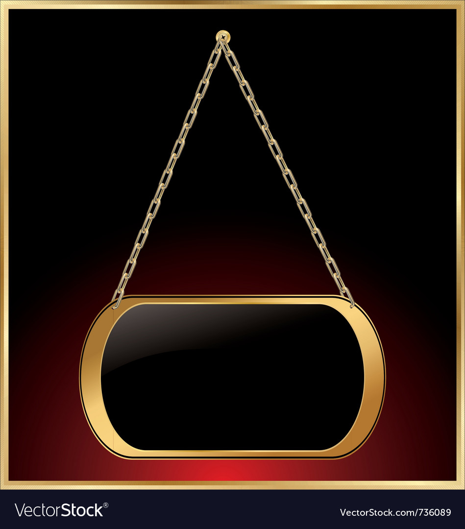 Empty golden medallions linked with chain