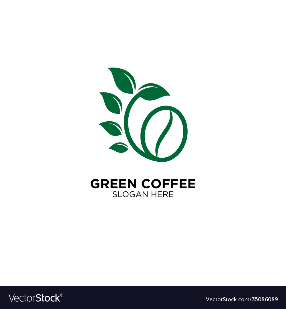 Green coffee logo design Royalty Free Vector Image