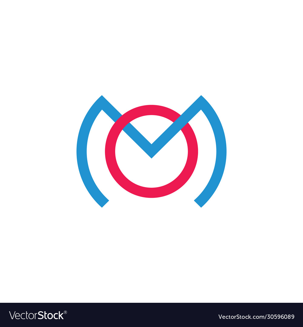 Letters om simple linked line logo Vector Image Letters om simple linked line logo