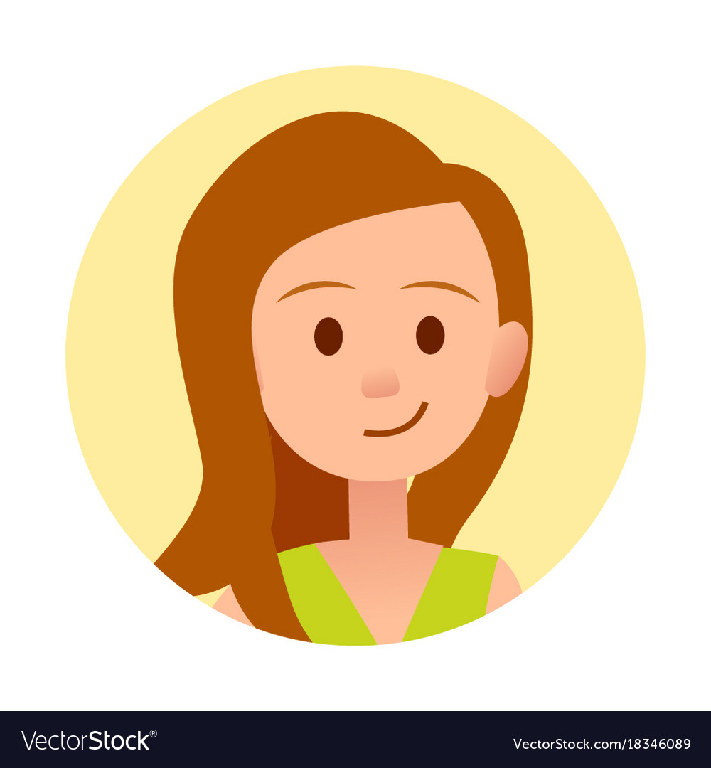 Little Girl With Brown Hair And Cute Face Portrait