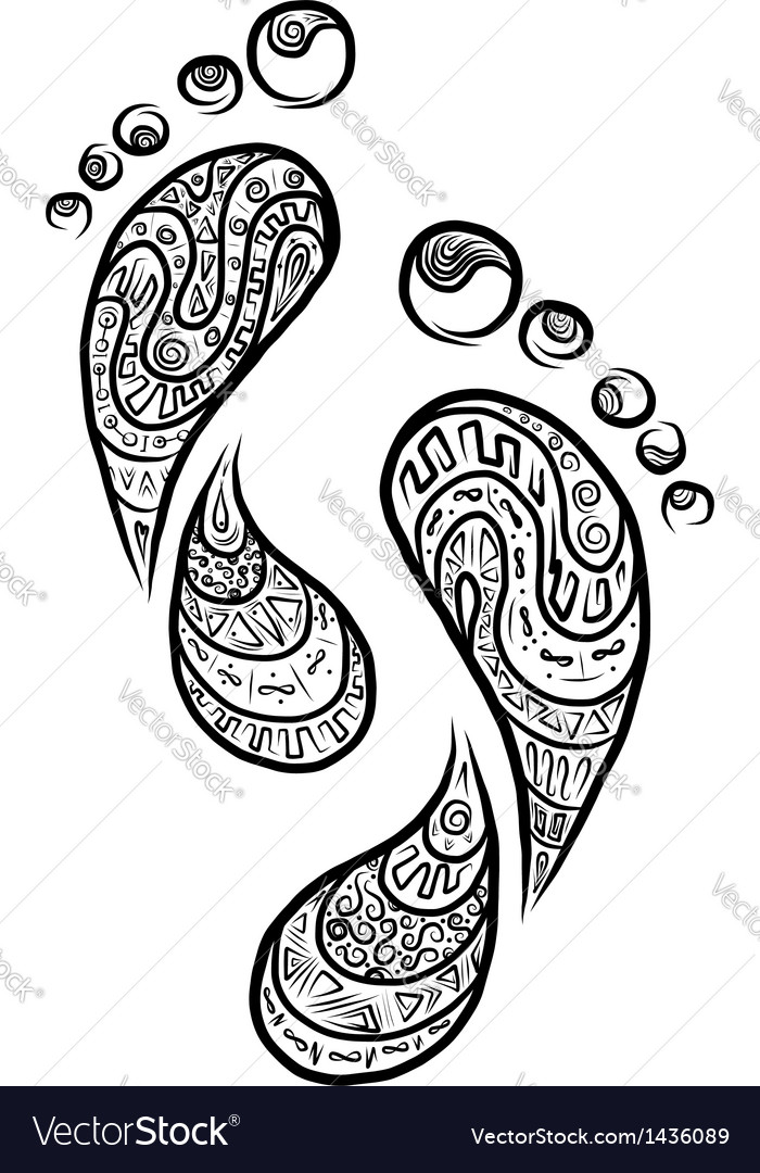 Ornamental Footprint Pattern