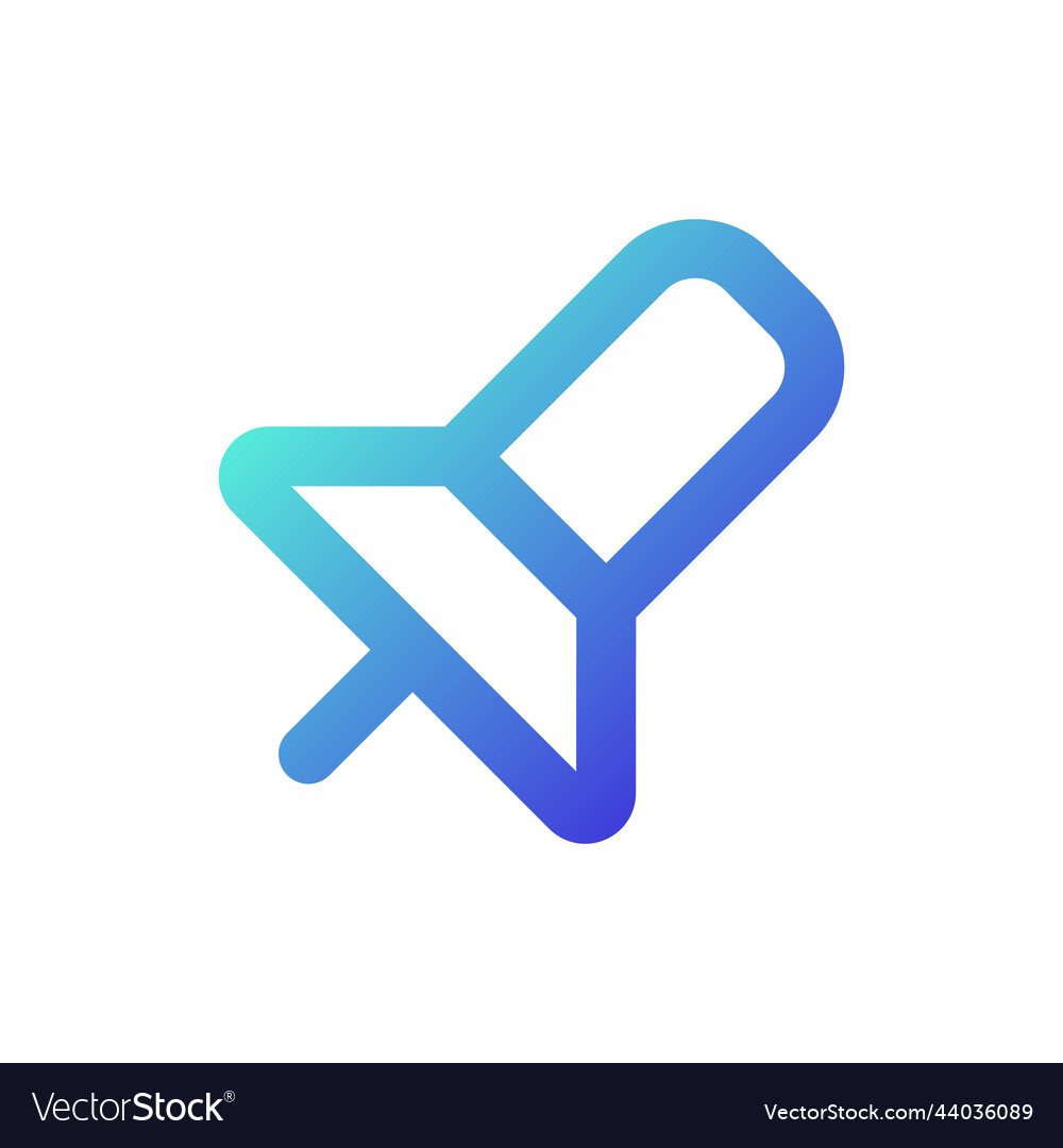 Pin pixel perfect gradient linear ui icon vector image Pin pixel perfect gradient linear ui icon
