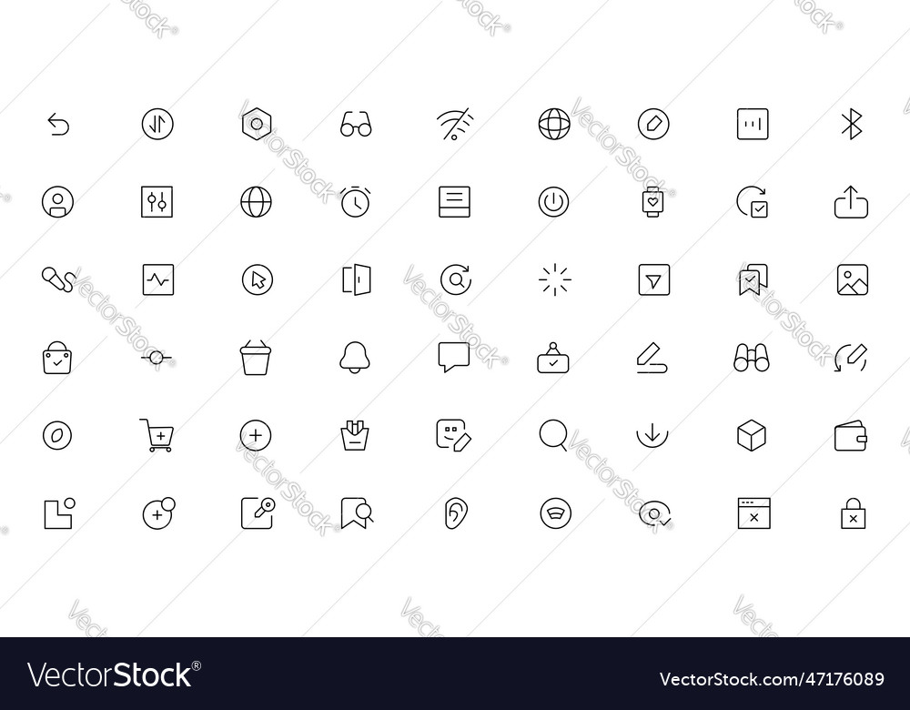 Pixel perfect basic user interface essential set Vector Image Pixel perfect basic user interface essential set
