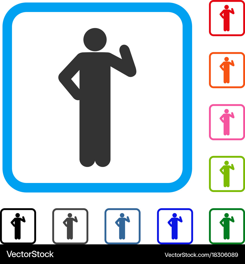 Proposal pose framed icon Royalty Free Vector Image