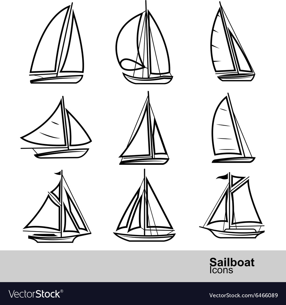 Sailboat Royalty Free Vector Image VectorStock Sailboat Vector 6466089