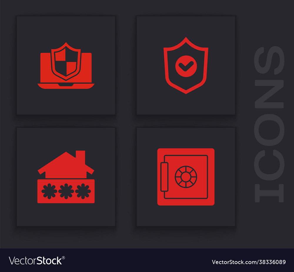 Set safe laptop protected with shield