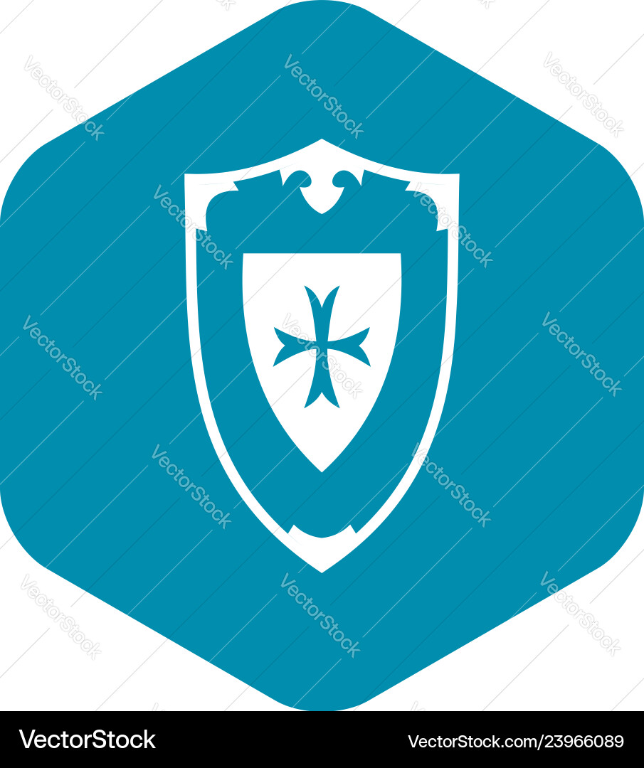 Shield icon simple style Royalty Free Vector Image