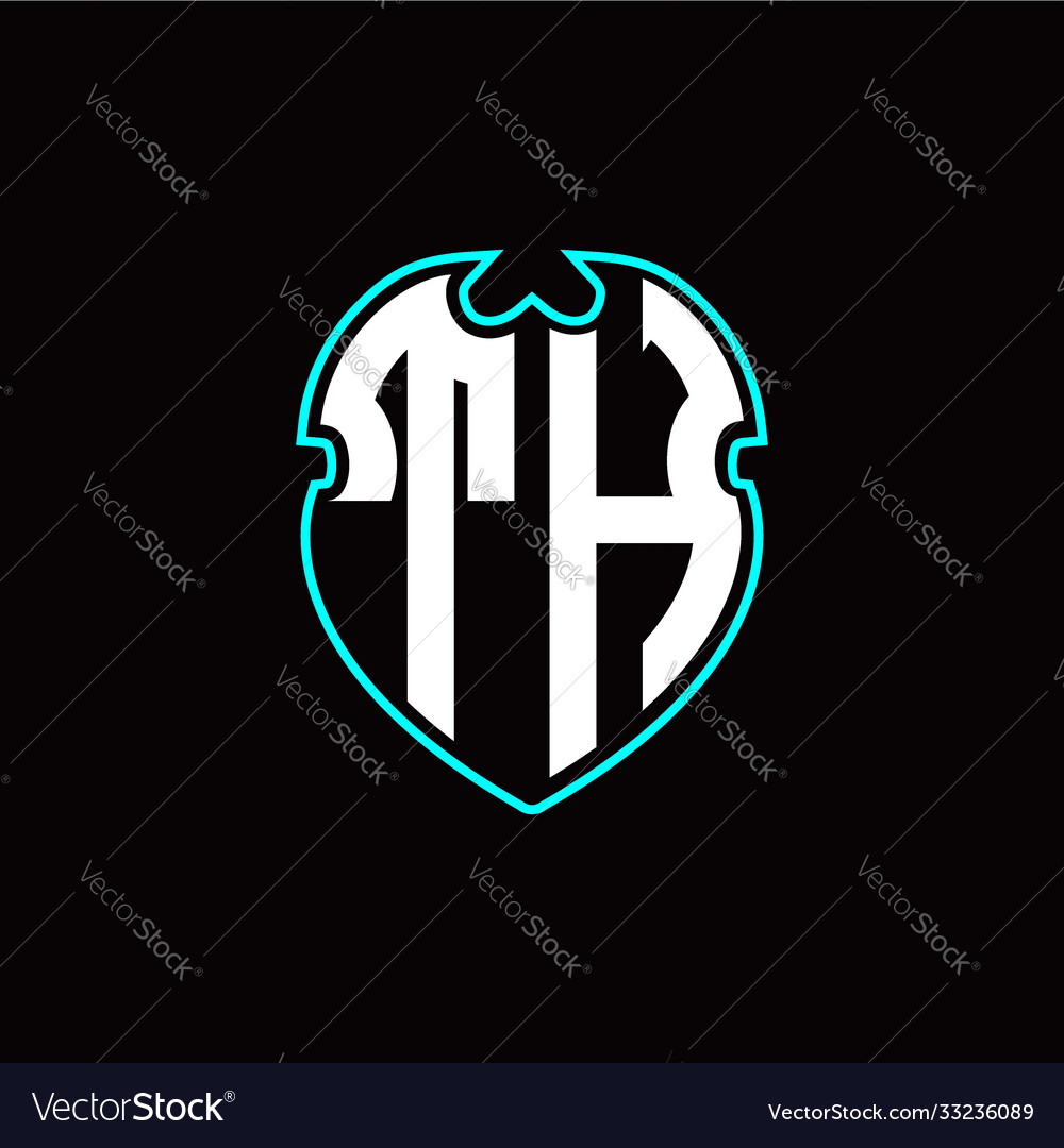 T h initial logo design with a shield shape vector image T h initial logo design with a shield shape