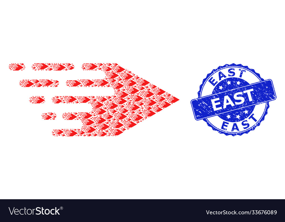 Textured east round stamp and recursion movement Vector Image Textured east round stamp and recursion movement