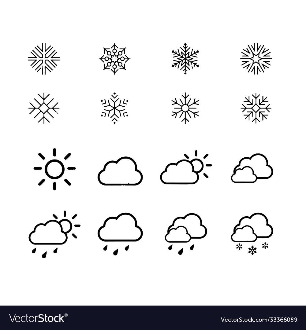 Weather icons set design vector image Weather icons set design