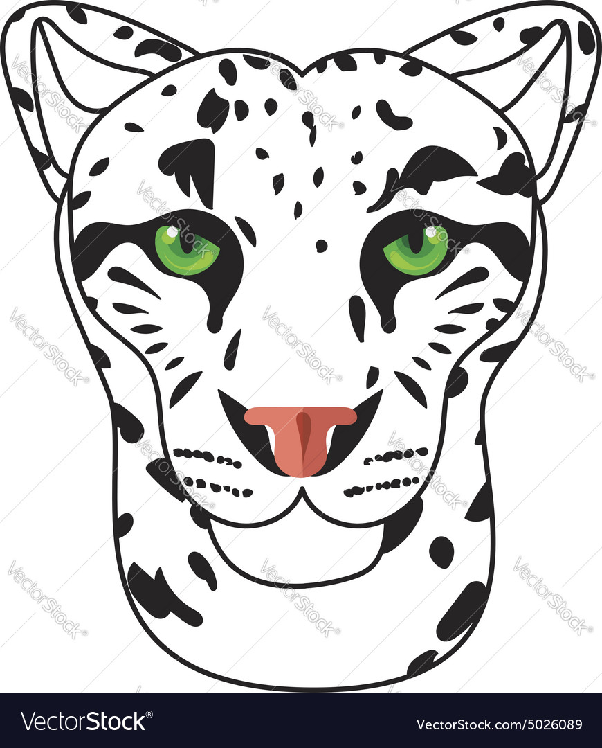 Wild cat irbis leopard snow bars Royalty Free Vector Image