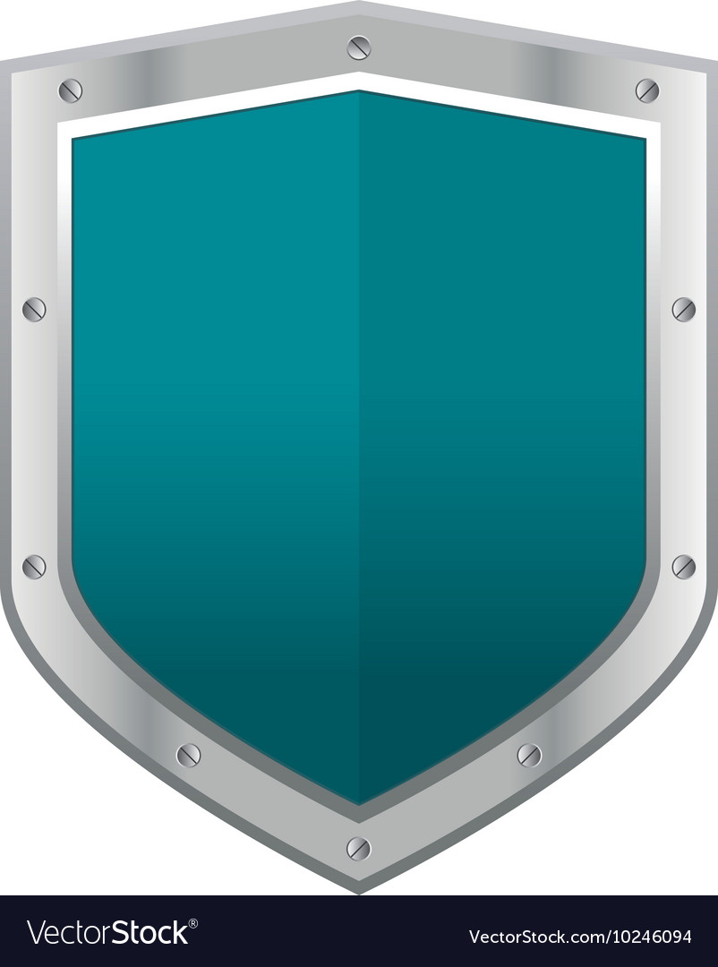 Blue shield emblem icon Royalty Free Vector Image