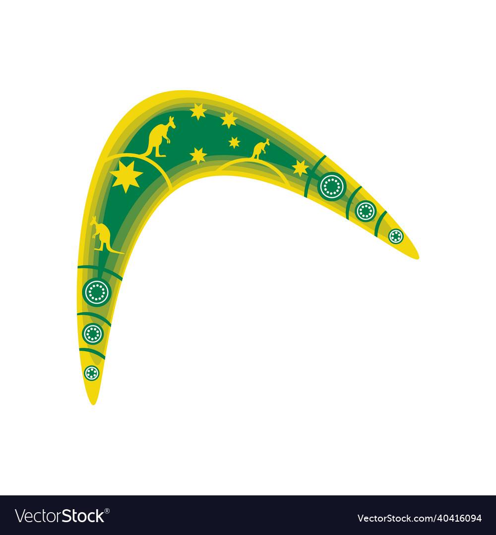 Boomerang with kangaroo print