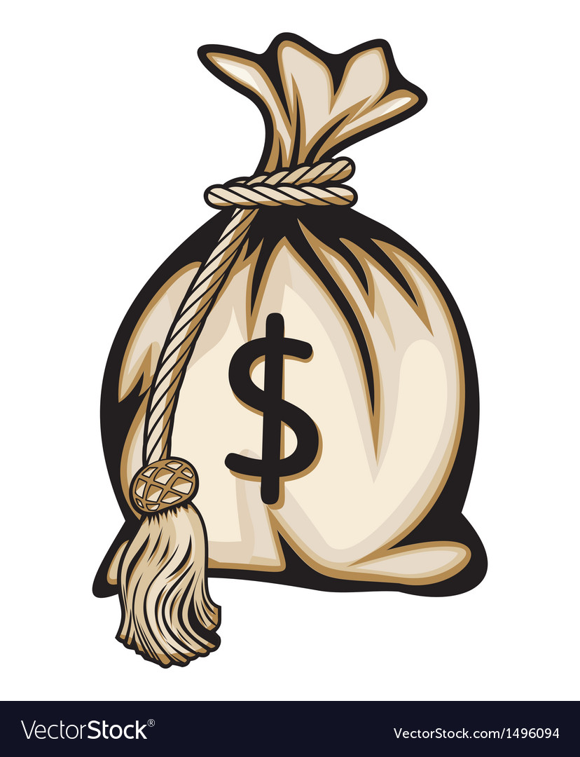 Dollar money bag Royalty Free Vector Image VectorStock