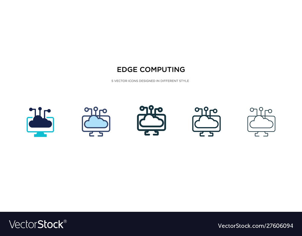 Edge computing icon in different style two vector image Edge computing icon in different style two
