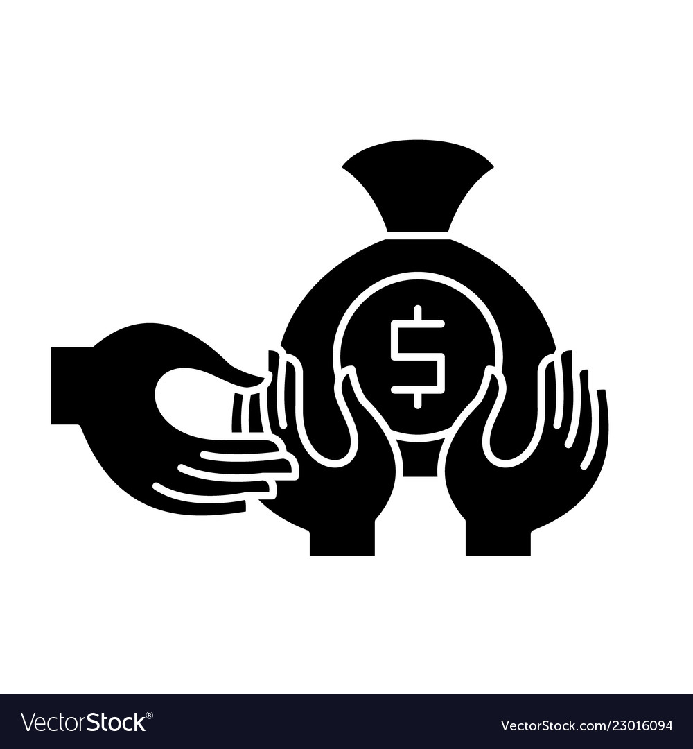 Financial fraud black icon sign Royalty Free Vector Image