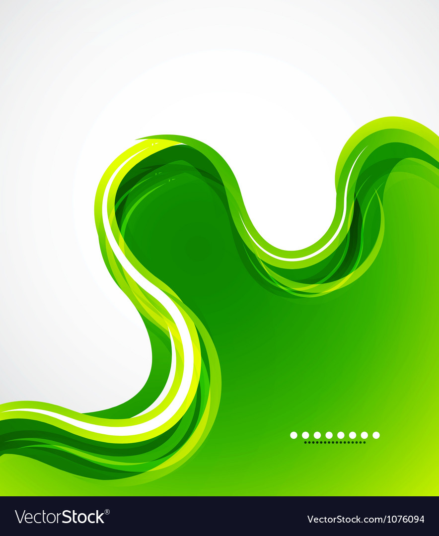 Green eco wave abstract background Royalty Free Vector Image