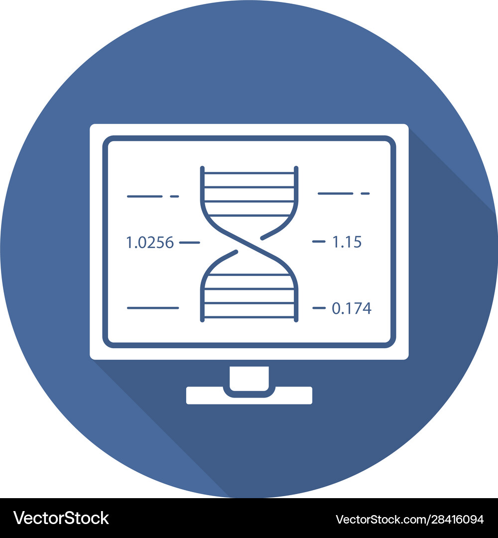 Laboratory computer flat design long shadow glyph Vector Image