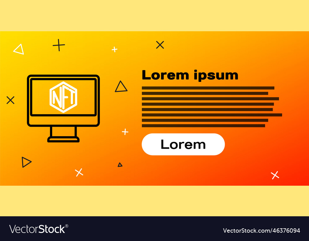 Line monitor with art store app icon isolated Vector Image Line monitor with art store app icon isolated