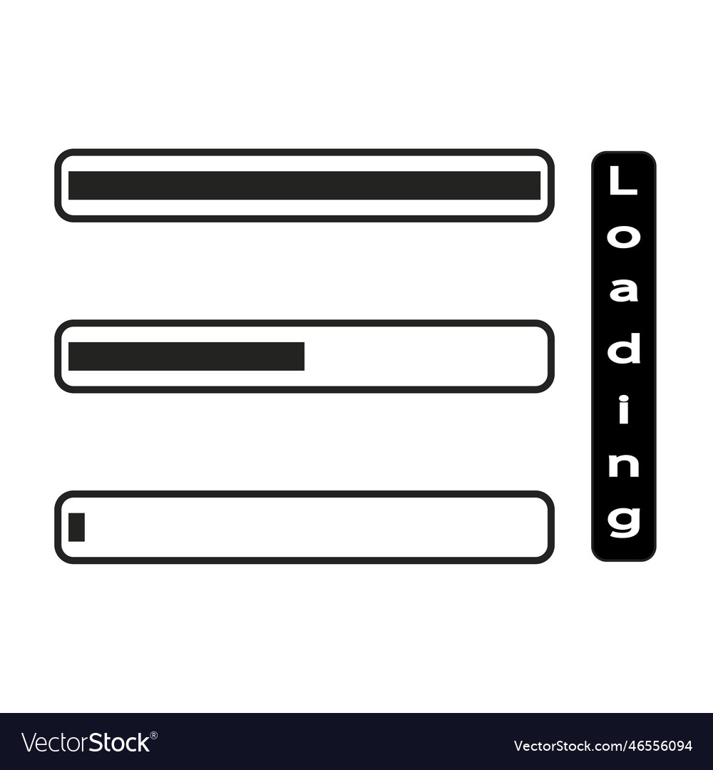 Loading bar icon set computer interface vector image Loading bar icon set computer interface
