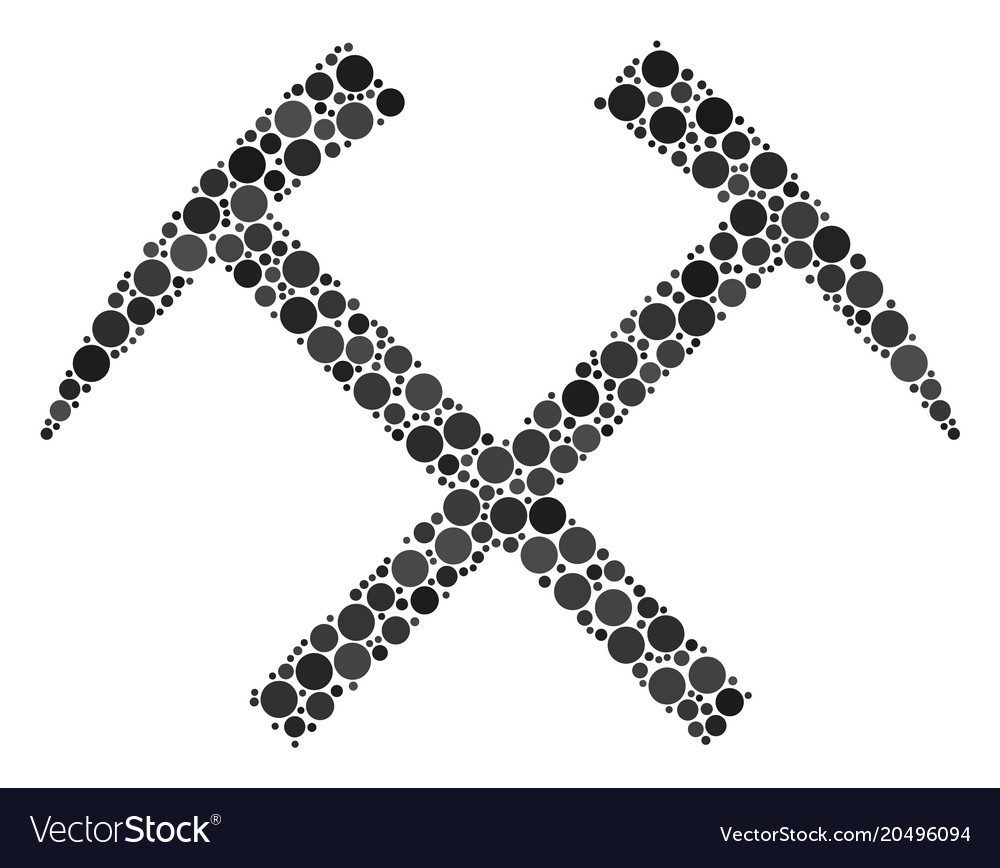 Mining hammers composition of dots