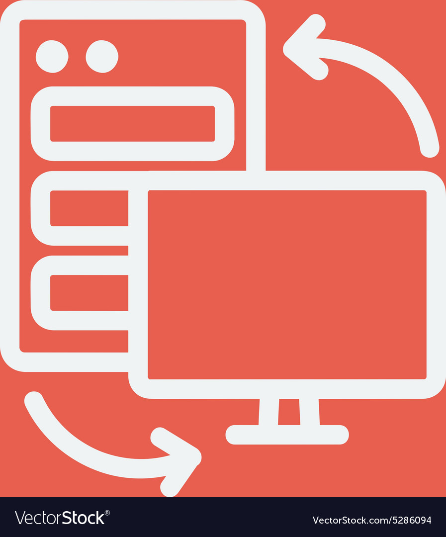 Personal computer set cpu thin line icon