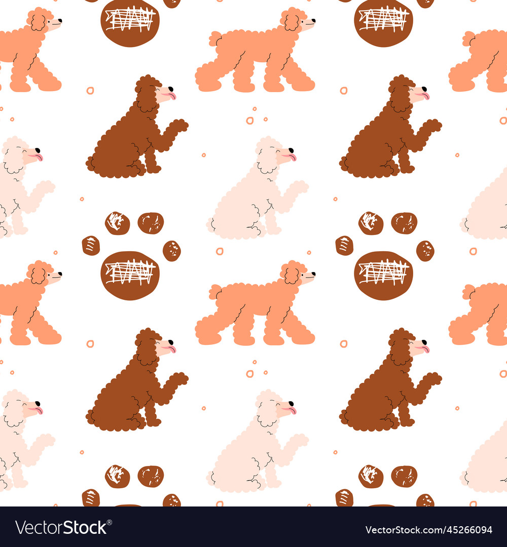 Seamless pattern with funny dog