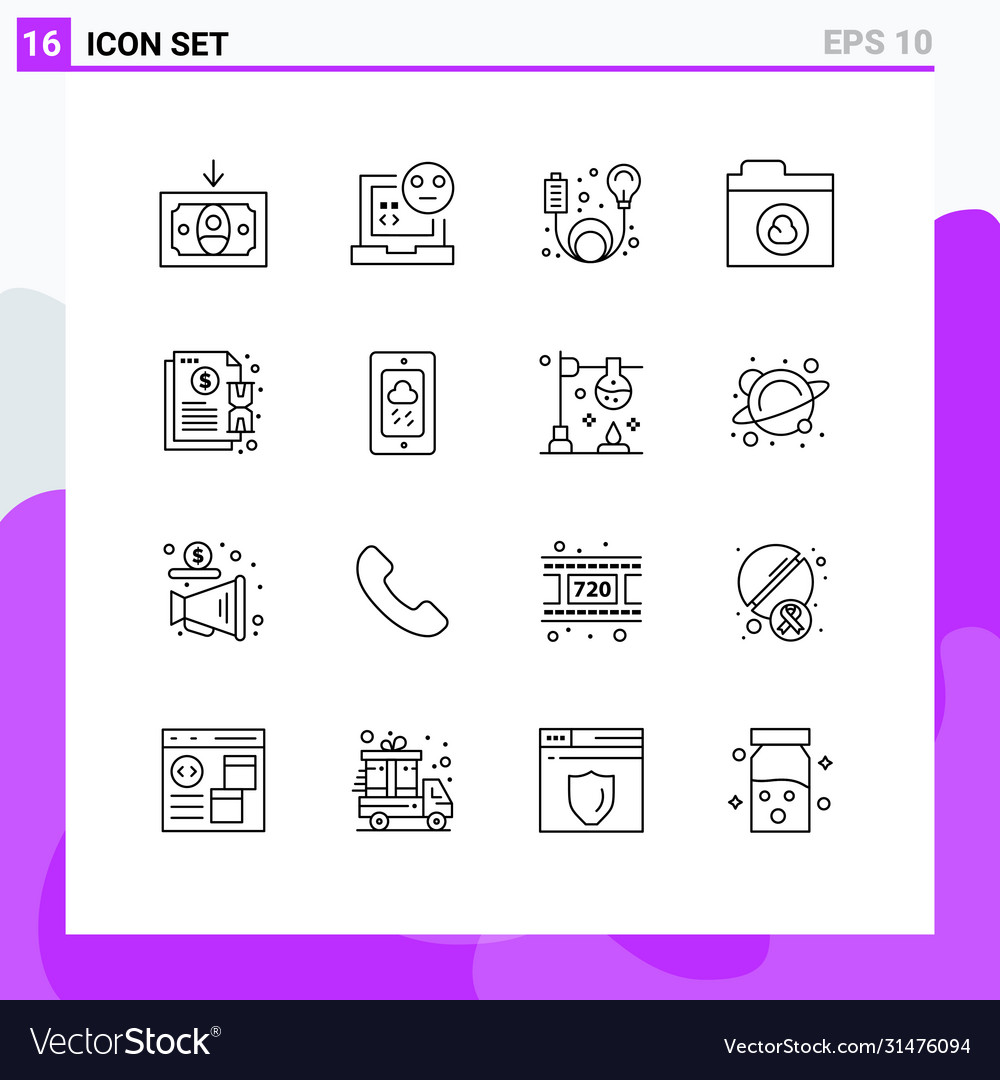Set 16 outlines on grid for invoice contract