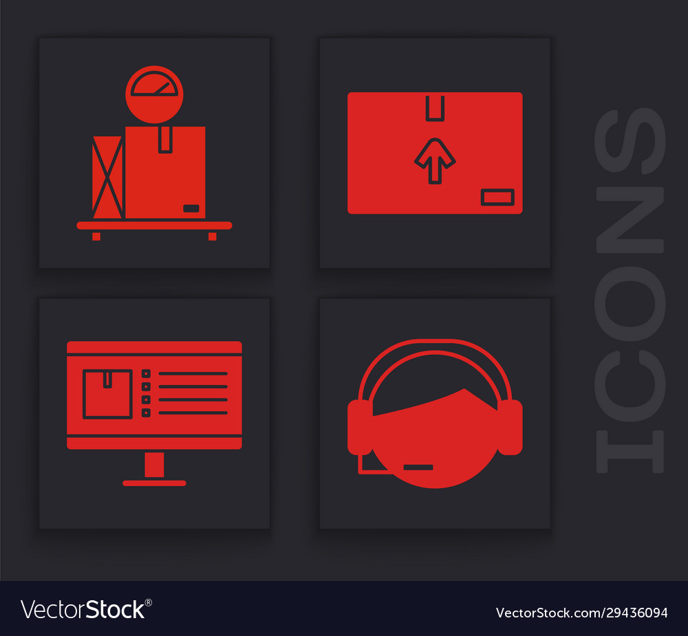 Set support operator in touch scale vector image Set support operator in touch scale